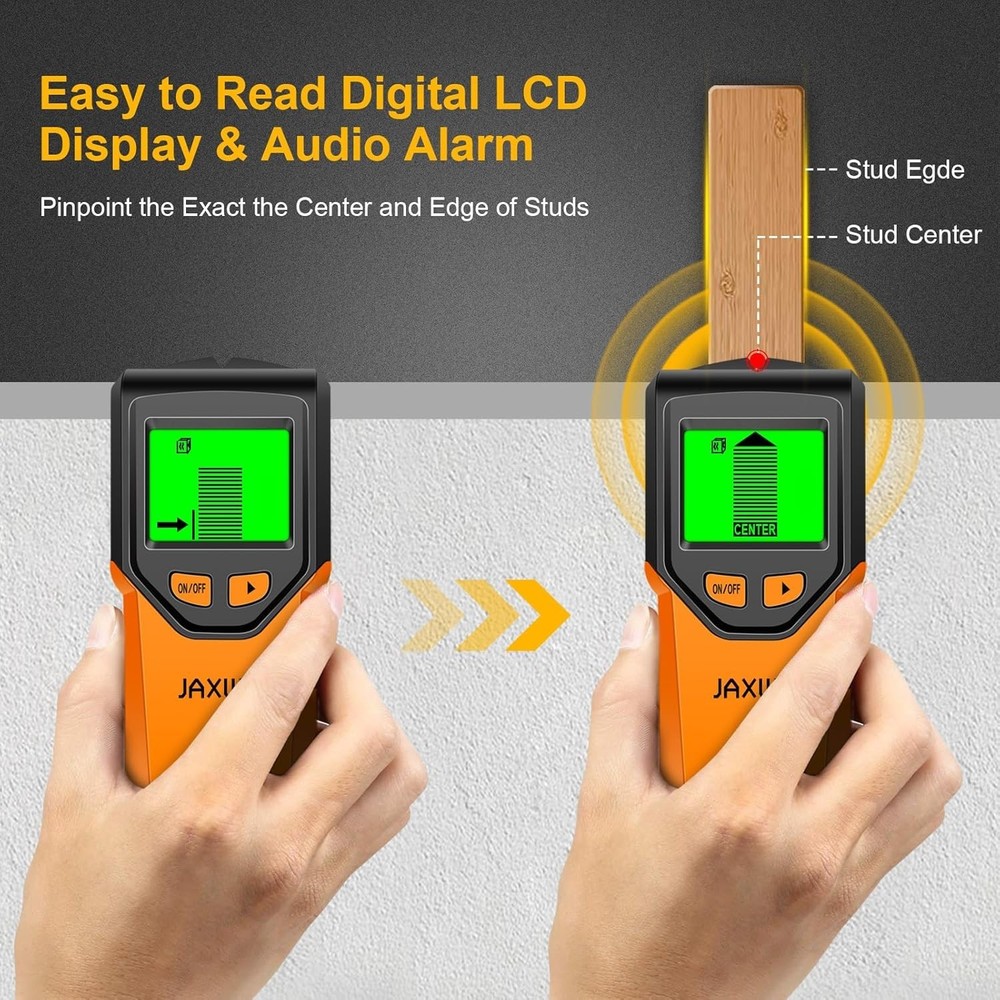 Battery Powered Wall Stud Finder with High Sensitivity and Backlit Display