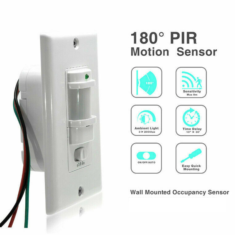 Body Infrared Motion Sensor Switch Detector LED Lamp Light Control Wall Mount