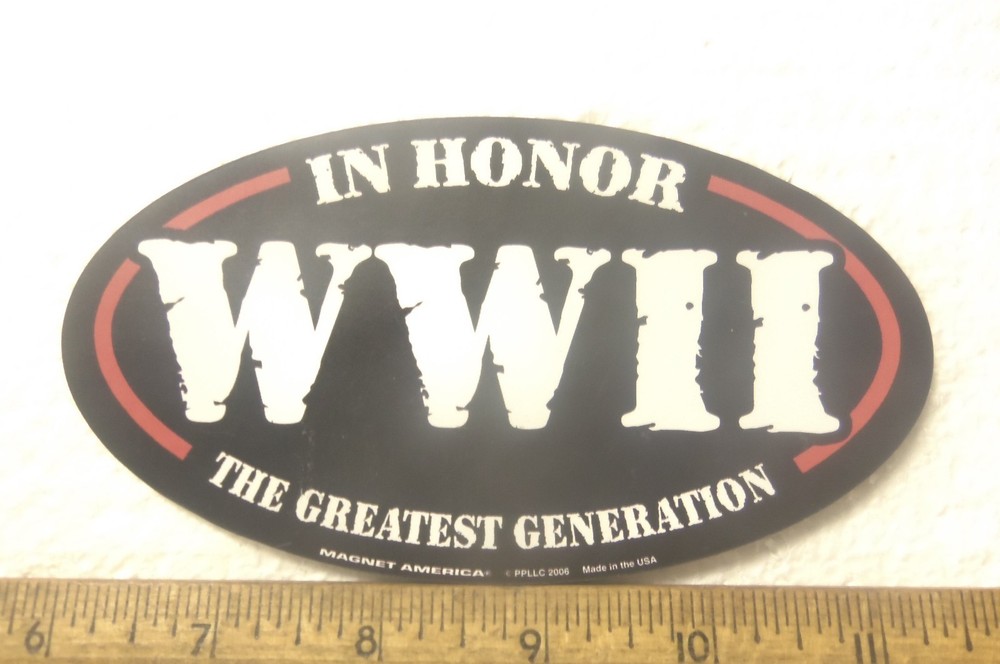 In Honor WW II  - Oval Shaped Magnet