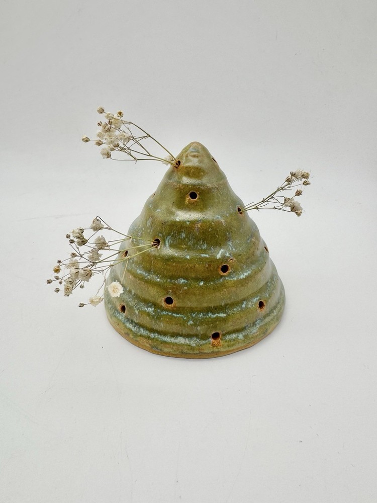 pottery christmas tree luminary KT Pottery Cone