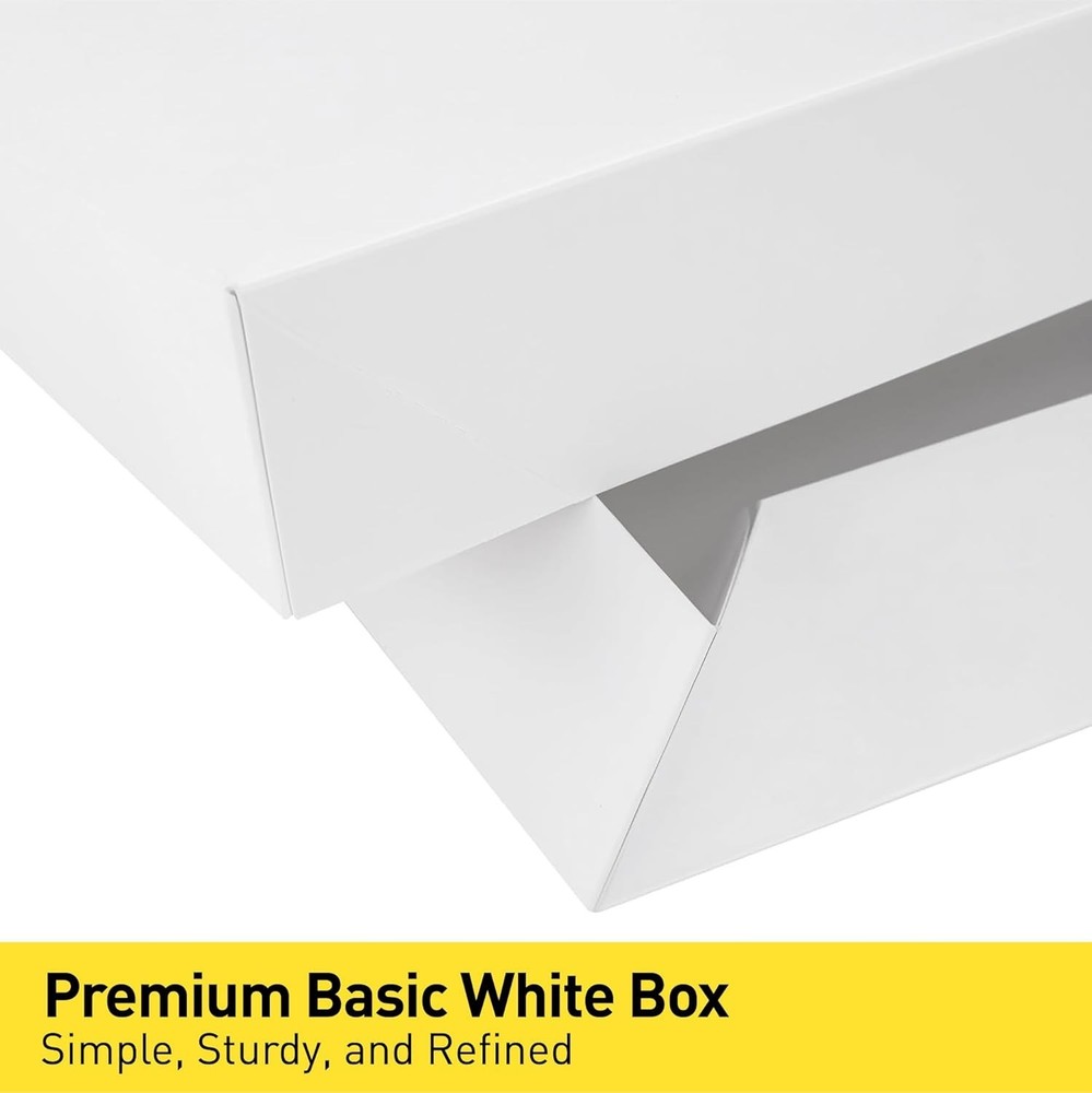 Sturdy 14" White Gift Boxes with Convenient Lids - Perfect for DIY Projects