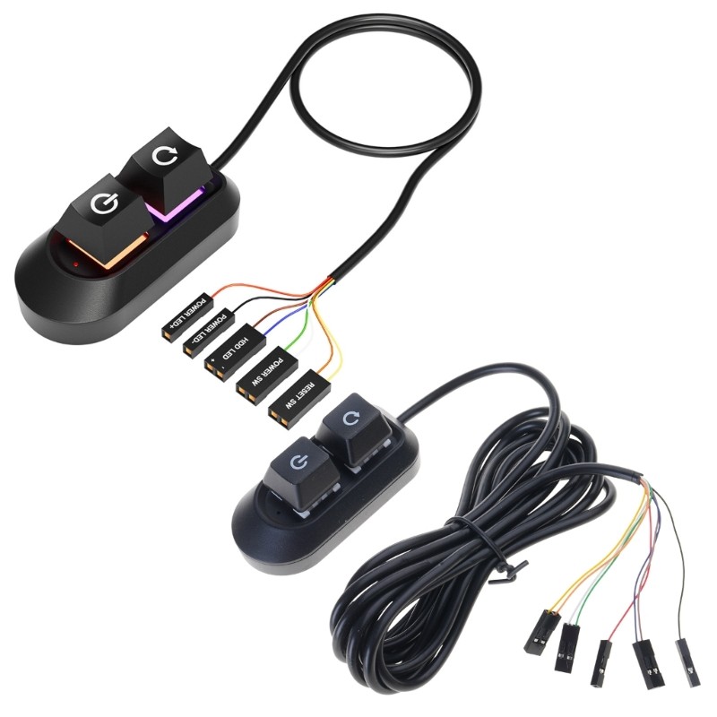 PC Case External Power Reset Switching Colorful Lighting Effects For Computer