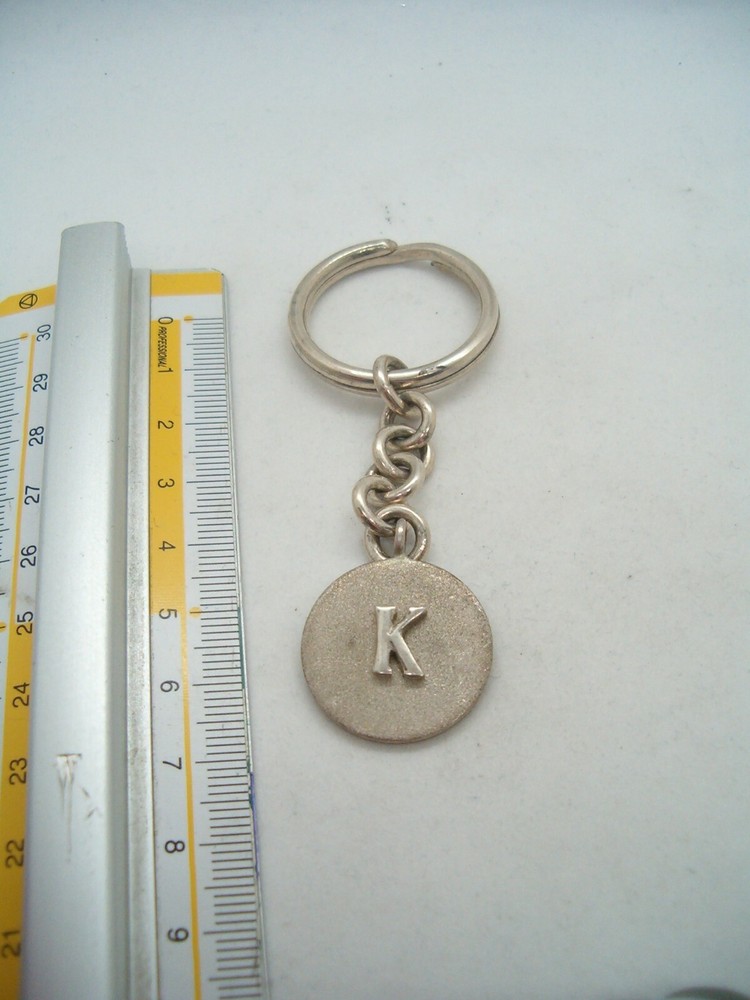 Letter Keychain - K - 925 Silver - Initial - Alphabet - Breeze -