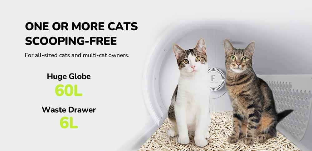 Furbulous Automatic Cat Litter Box Self Cleaning/Pack Refill System,APP Control