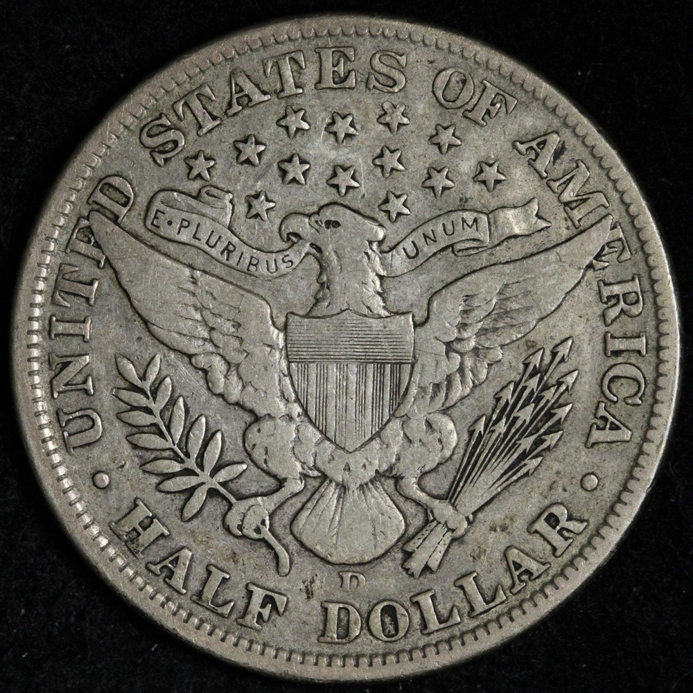 1908-D Barber Silver Half Dollar XF E215 IDMN