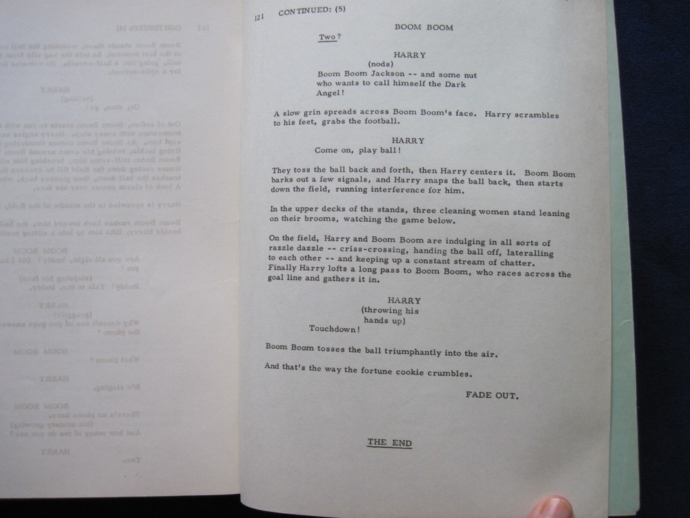 ORIGINAL SCRIPT - THE FORTUNE COOKIE - BILLY WILDER, JACK LEMMON, WALTER MATTHAU
