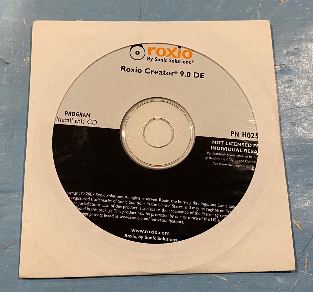 Roxio Creator 9.0 DE CD/DVD Burning Recording Installation Software