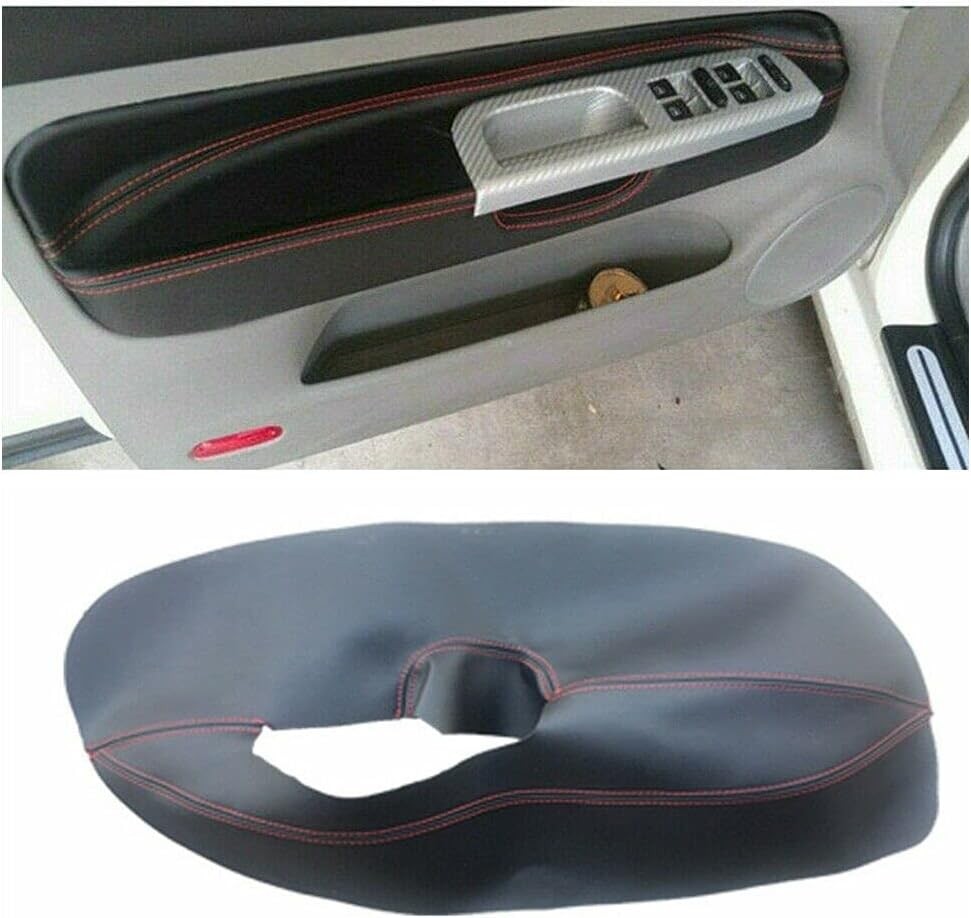4Pcs Door Armrest Panel Insert Leather Cover for VW 1998-2006 Bora Jetta...