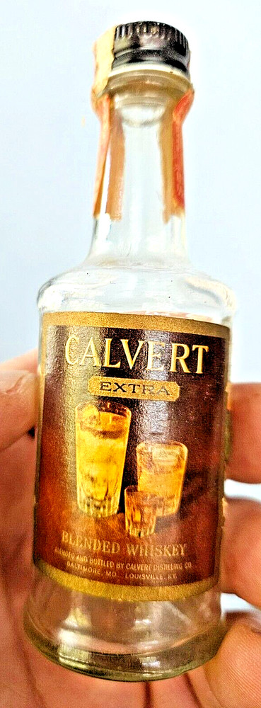Calvert Extra Blended Whiskey 1/10 Pint Empty Glass Bottle got extra buzzed