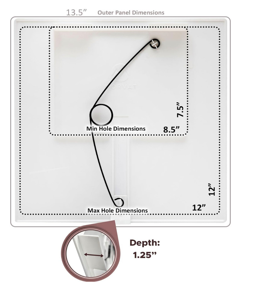 4 Pack Morvat 12x12 Adjustable Spring Access Panel for Drywall & Ceiling