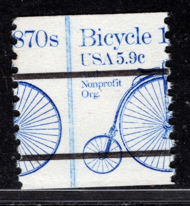 Perfectly Flawed MNH EFO Misperf Error SN 1901a - 5.9¢ 1870's Bicycle