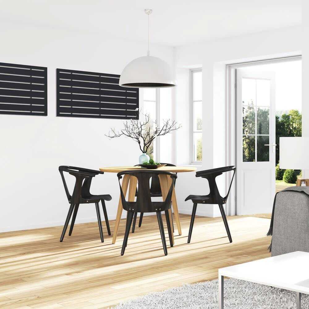 2 Ft. X 4 Ft. Boardwalk Black Polypropylene Decorative Screen Panel