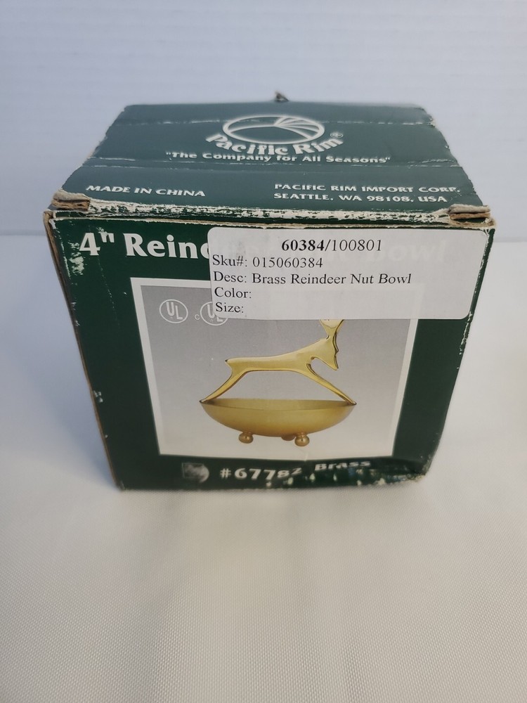 4" BRASS REINDEER NUT BOWL-FOOTED