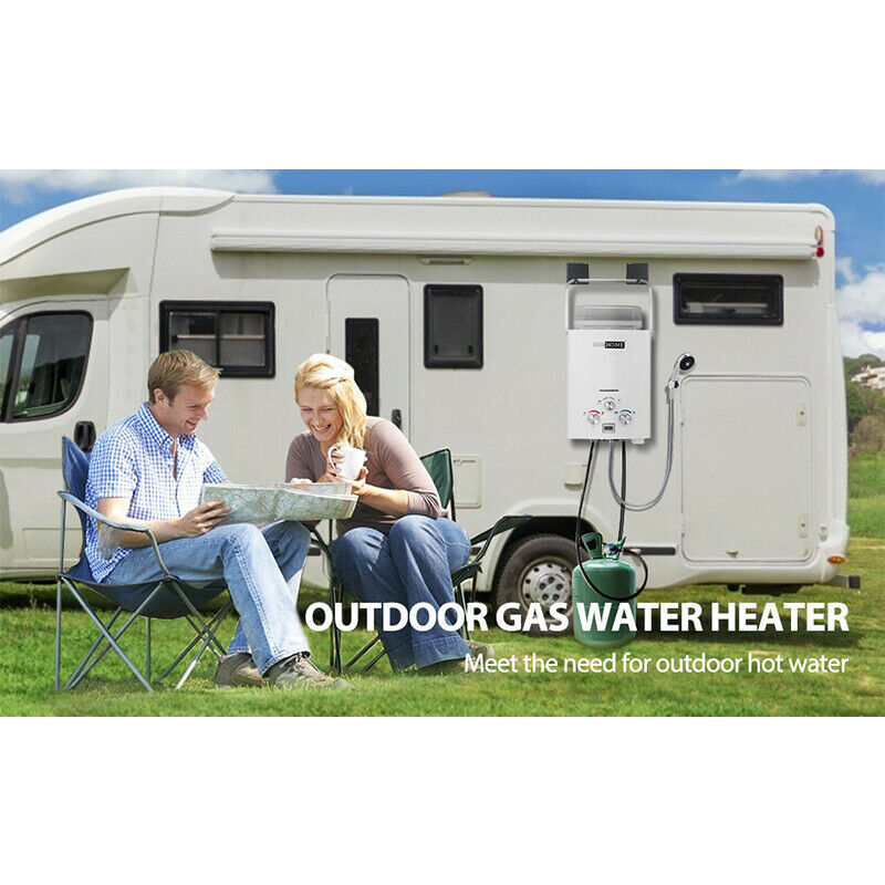Portable 1.6GMP Propane Gas 6L Water Heater Tankless Instant Boiler Outdoor RV