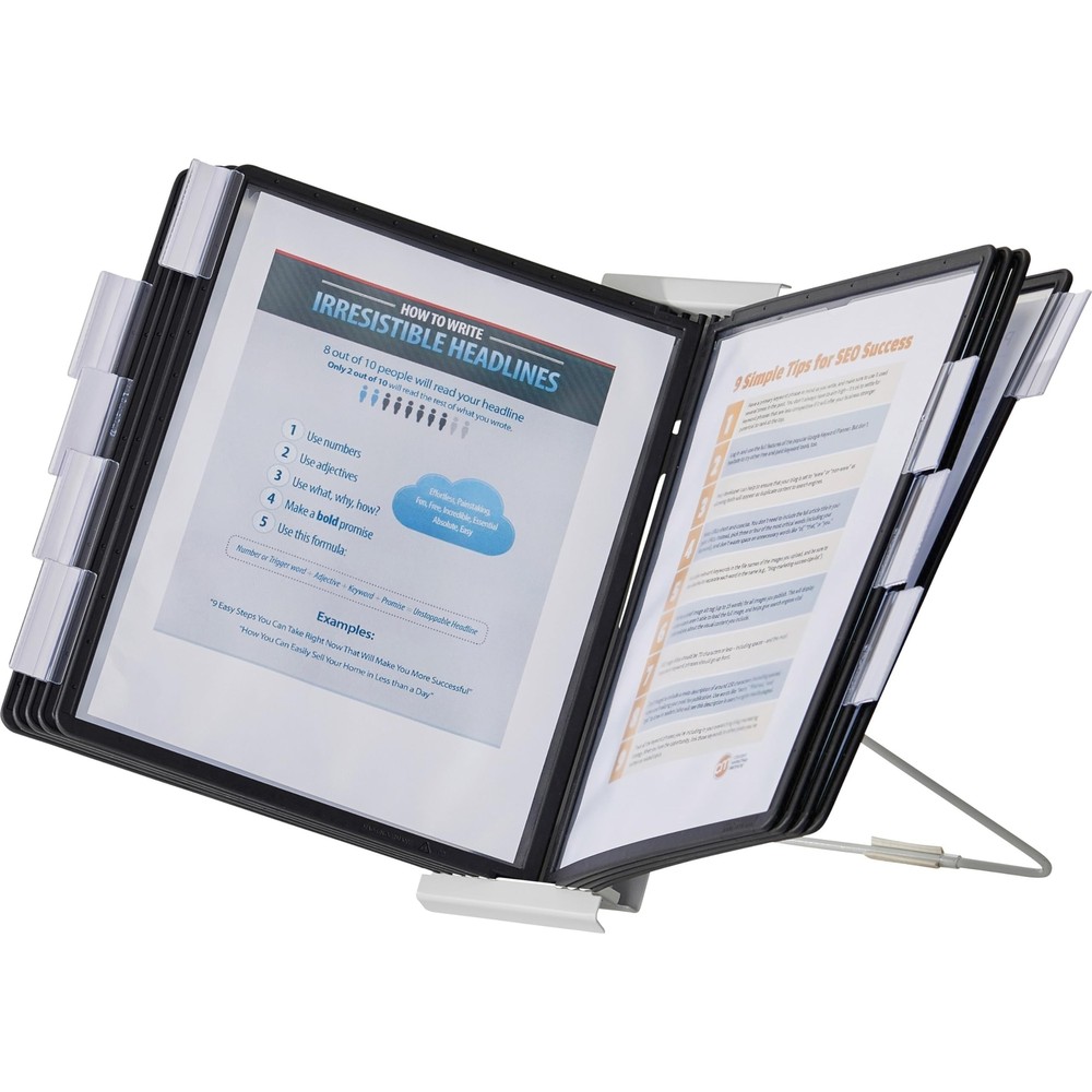 DURABLE Desktop Reference System, 10 Double-Sided Panels, Letter-Size, Black,...