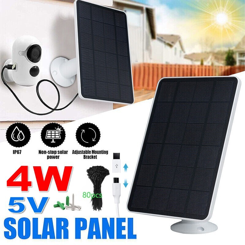 Solar Panel 2in1 Micro USB+Type-C Solar Panels Solar Cells Charger for Camera