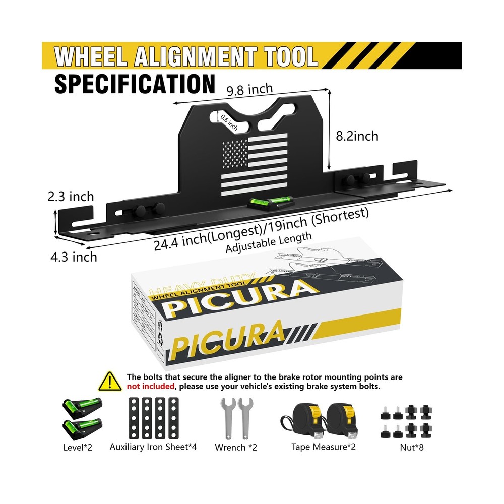 2026 Upgraded Wheel Alignment Tool, 2 PCS Toe Alignment Tool Plates Without R...