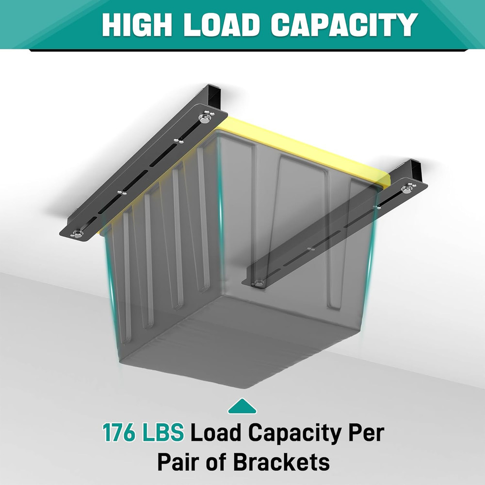 Adjustable Heavy Duty Ceiling Storage Rack - 4 Bin System, 26 Inch