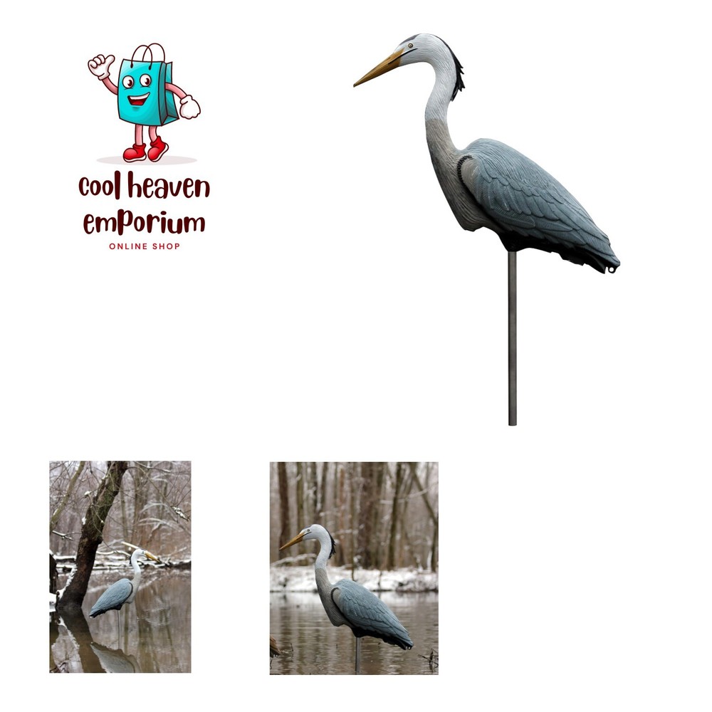 Outdoors Great Blue Heron Decoy, Includes Metal Stake - 1-Pack