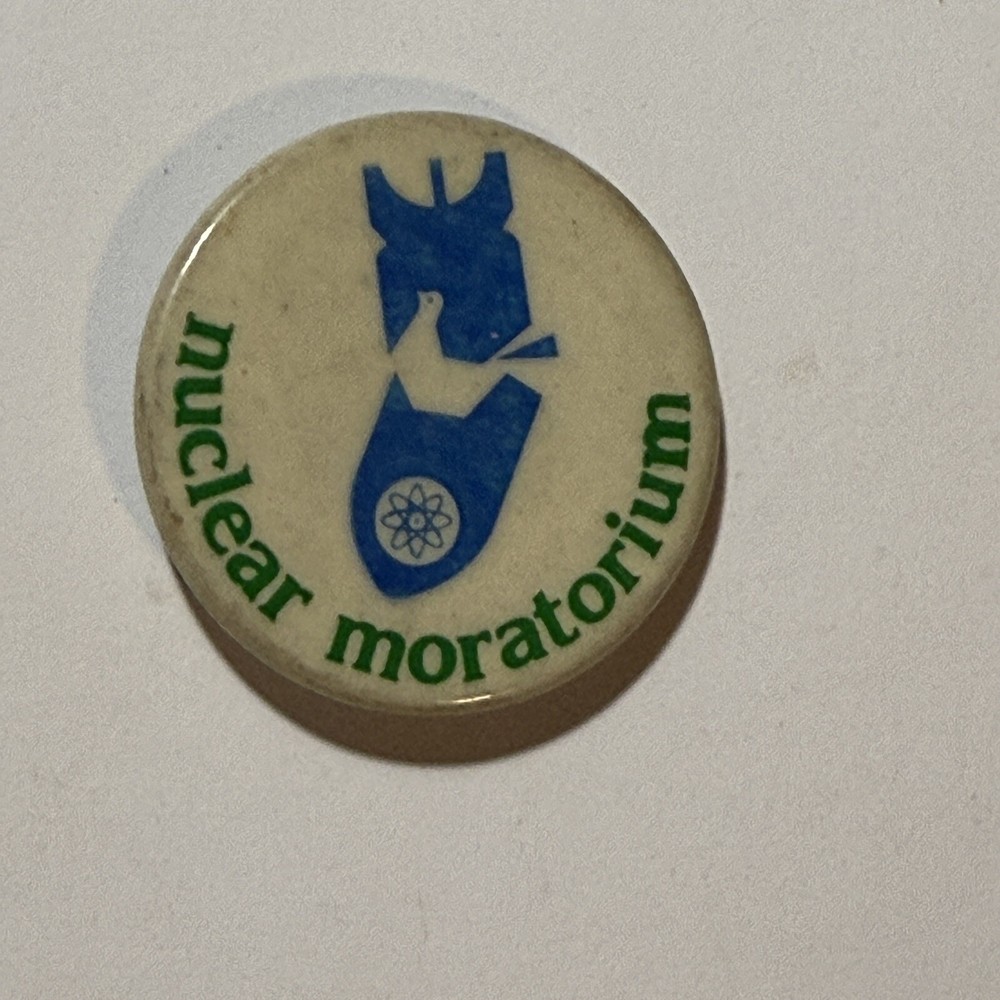 Nuclear Moratorium Pinback Button VTG Anti-Nuclear Activism