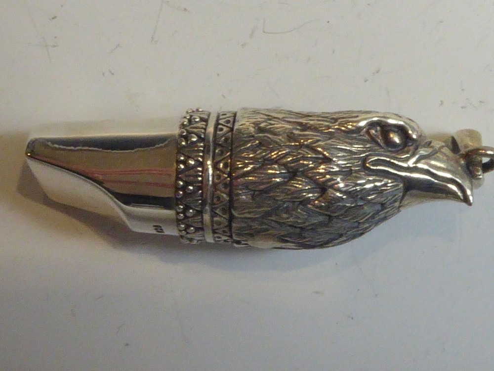 SOLID SILVER NOVELTY AMERICAN EAGLE WHISTLE