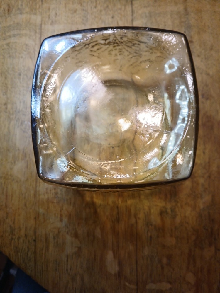 Amber Biscuit Jar. 8" Tall. Vintage Madrid Pattern. Depression Glass.