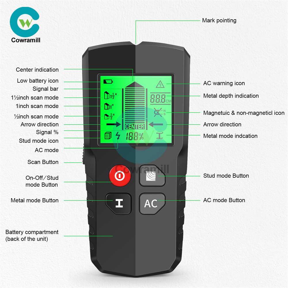 5 in 1 Digital Wall Scanner Multi Material Detector Universal Tester Stud Finder