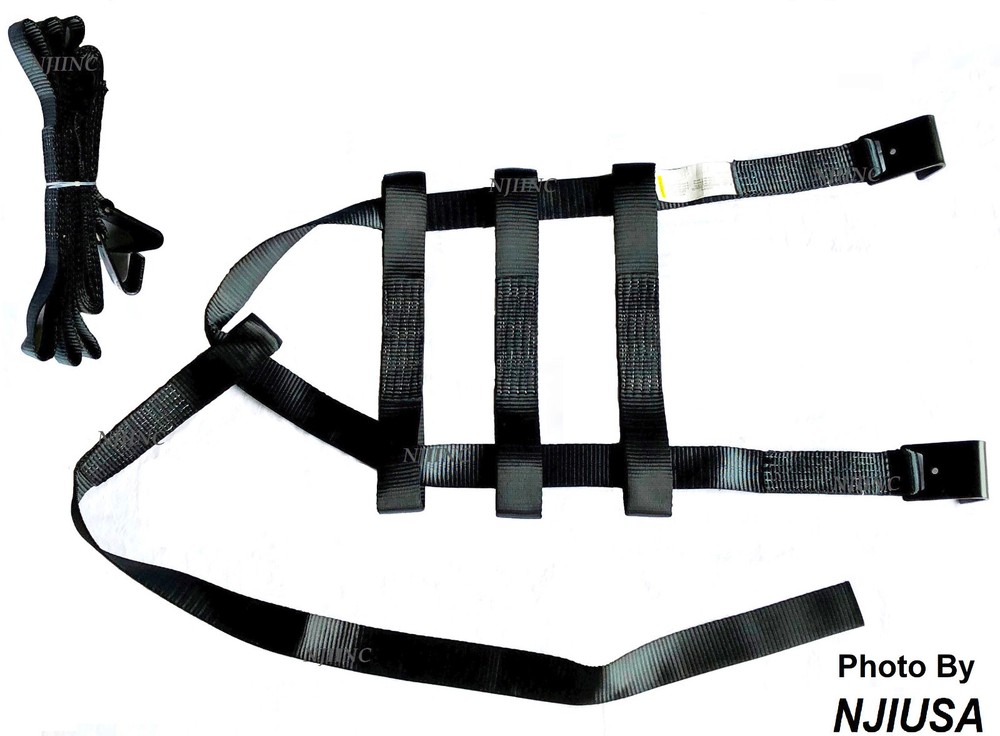 Basket Tie down Adjustable Straps Tow Dolly Wheel Net Set Flat Hooks Heavy Duty