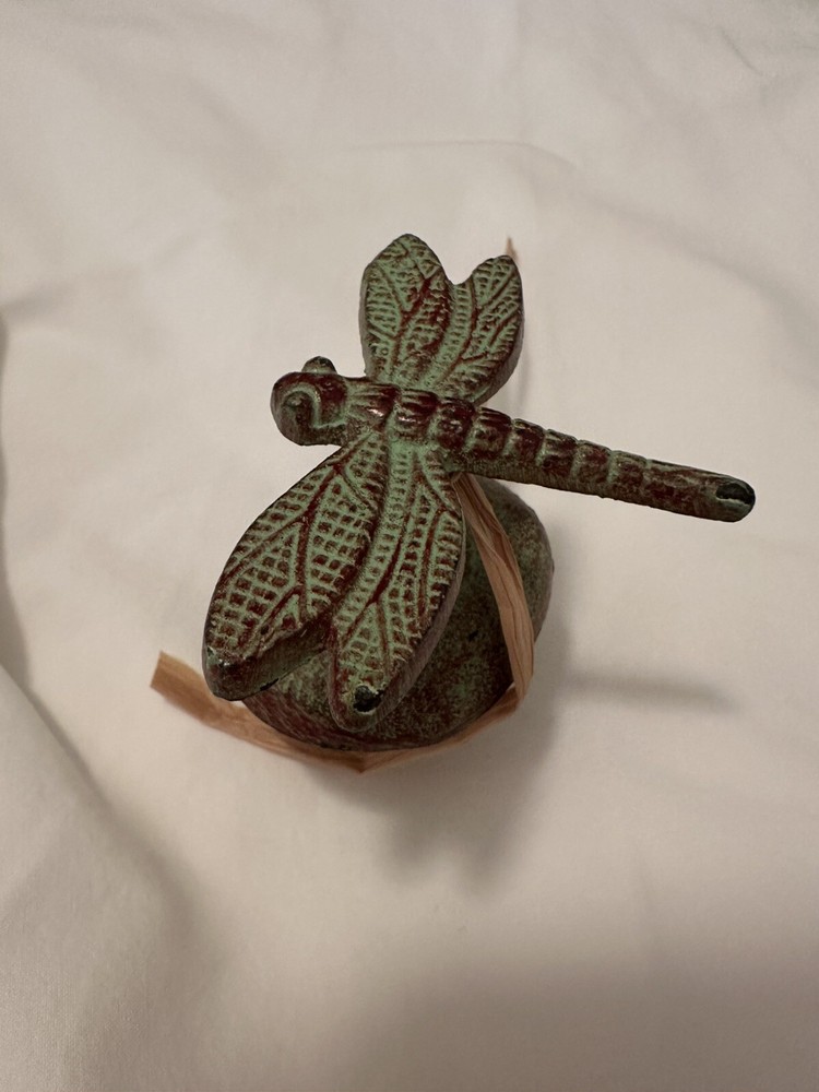 Metal Dragonfly Wine Stop Green Brown Never Used