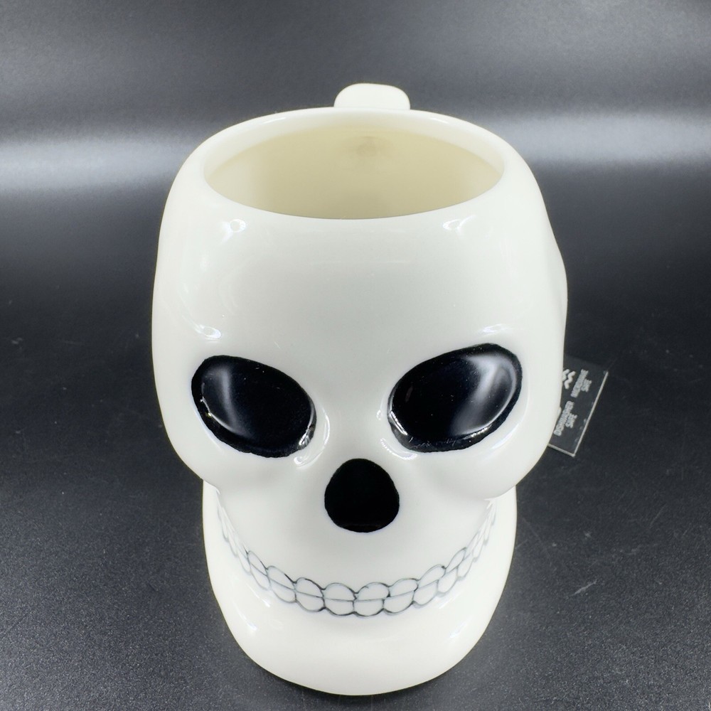 Crofton Stoneware Ceramic Skull Skeleton Coffee Mug Cup With Original Tag 11oz
