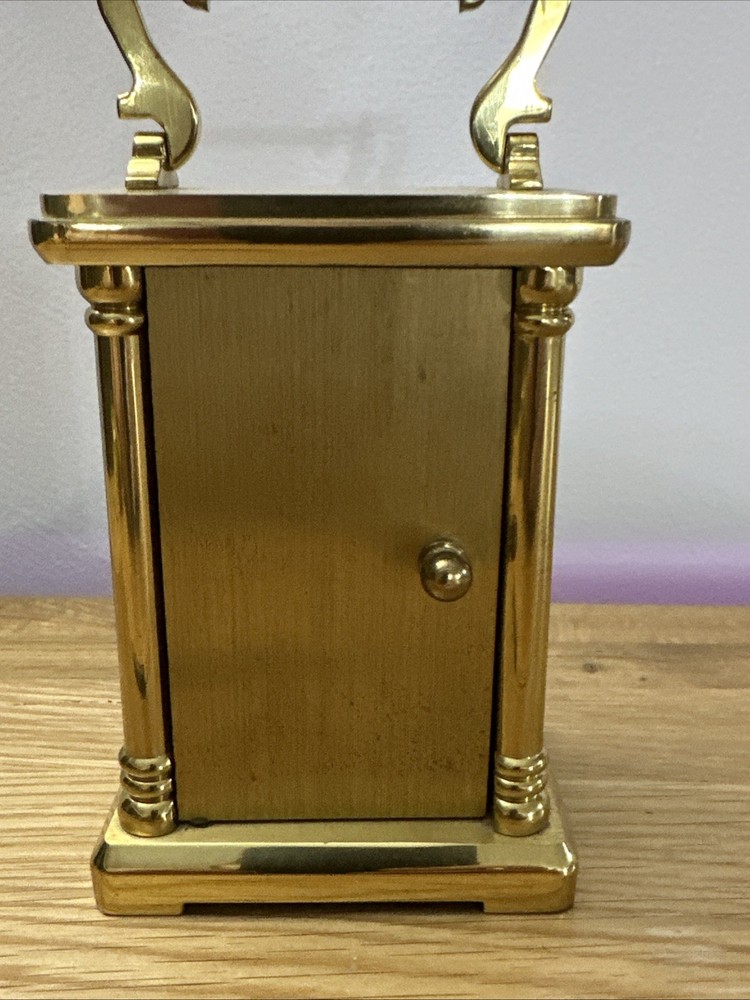 Vintage Rapport London Solid Brass Cariage Clock Quartz