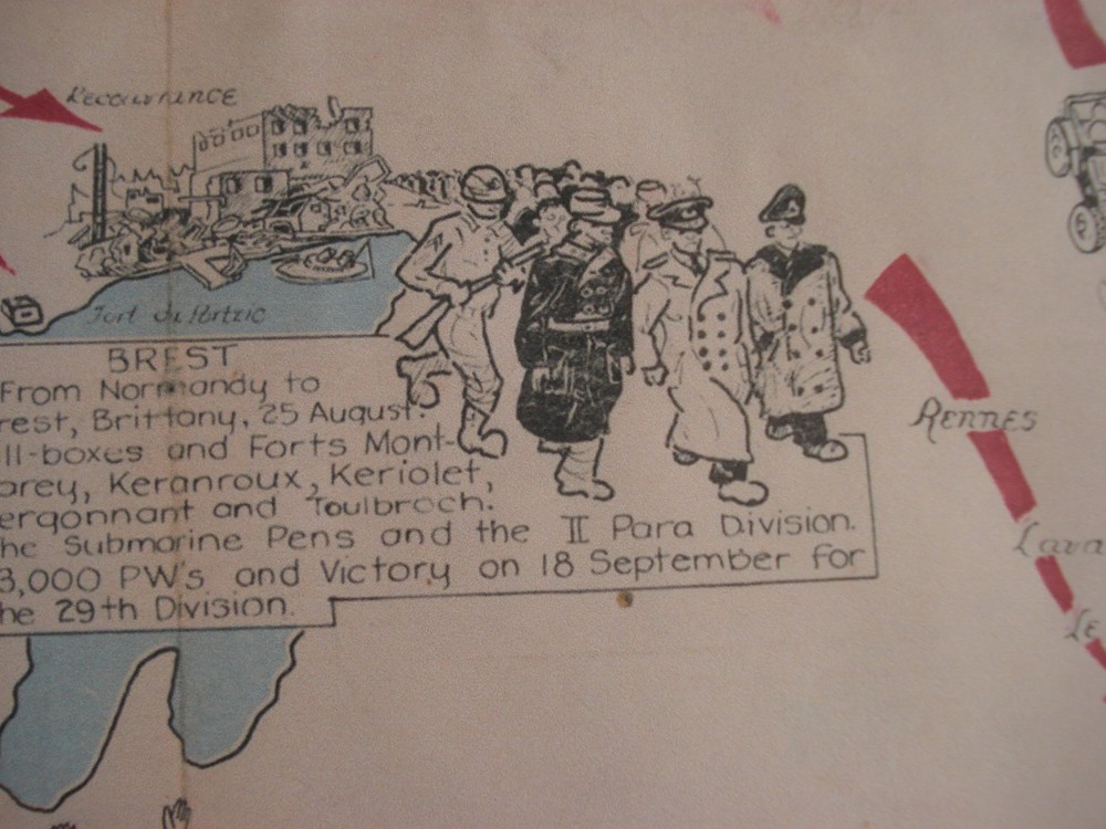 WWII 29TH INFANTRY DIV. INVASION MAP REPRODUCTION