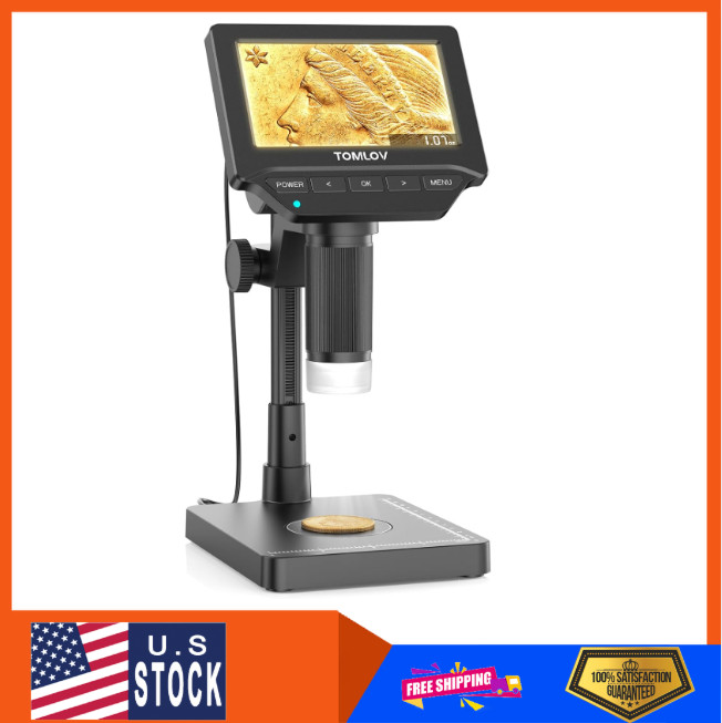 TOMLOV DM4W Microscope with Weighing Scale: 4.3" Digital Coin Microscope...