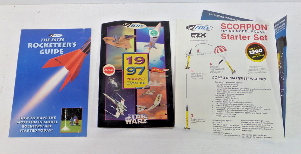 Estes model rocket range box and rocket NO MOTORS included