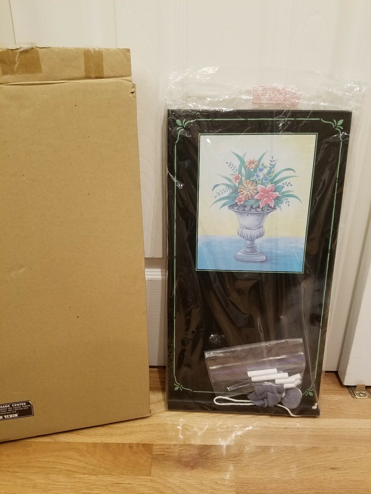 Chalkboard Decorative Message Board 10.5" x 20" Hanging Board Excellent!