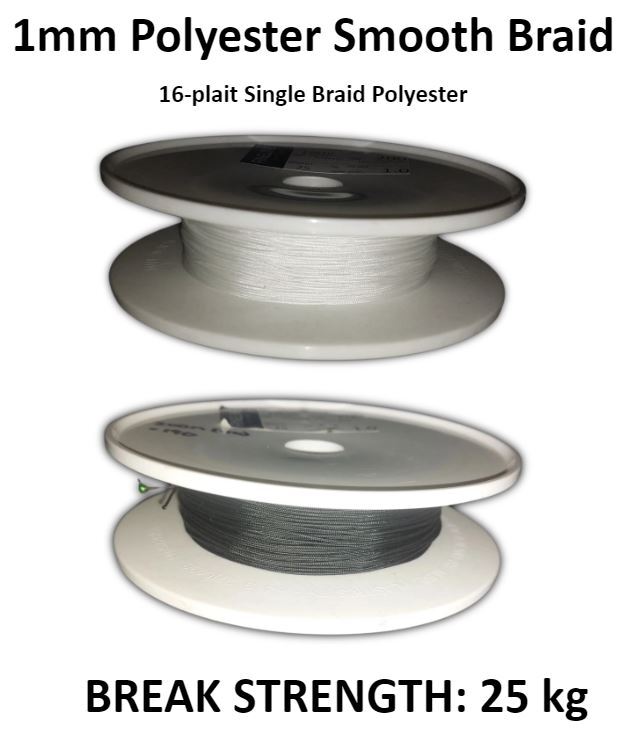 1mm Polyester Smooth Braid *PER 10 METRES* Venetian Blind Rope String Cord Line