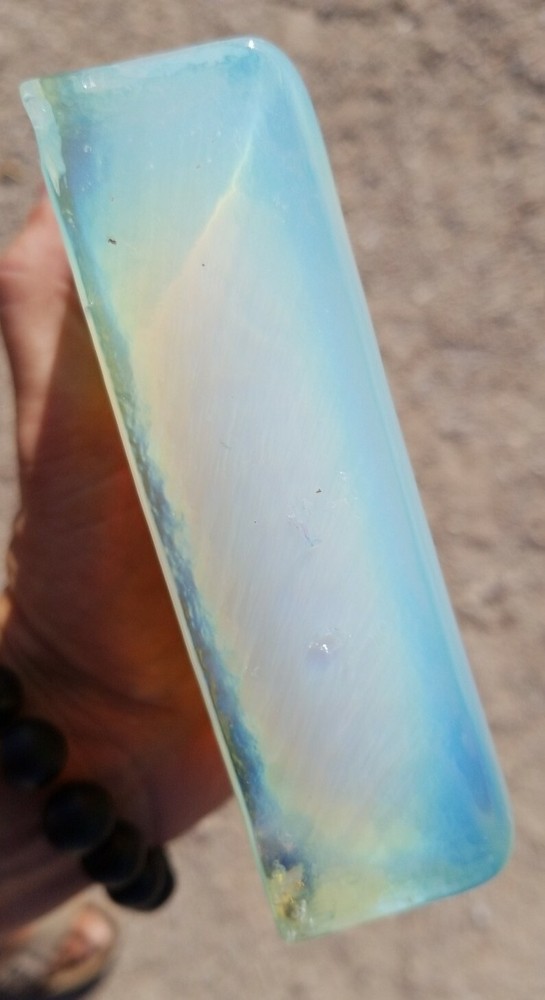 Opalite Glass Tile Chipped Block 4 Slab Flint Knapping Cab 2# Sm.