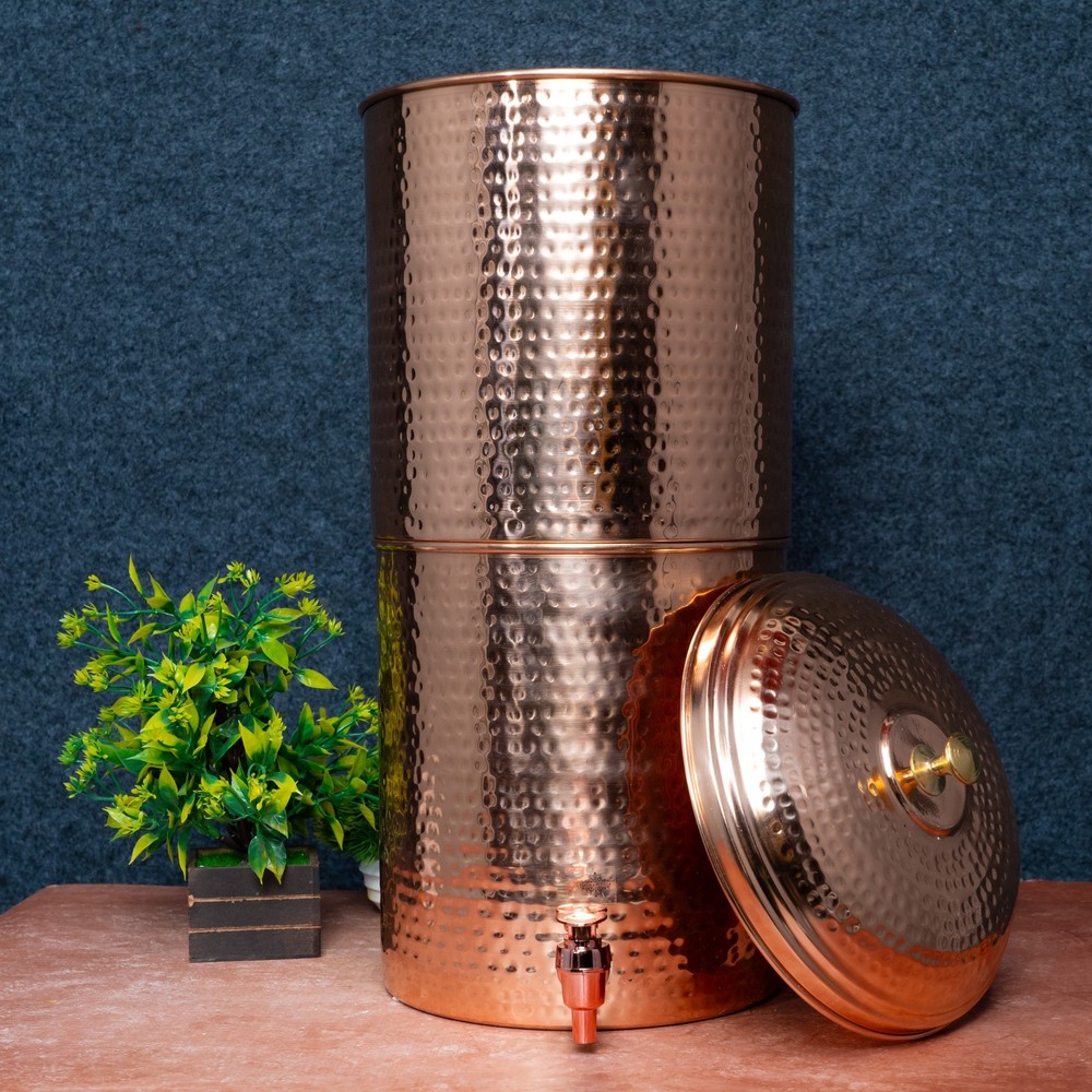 Double Filter Copper Water Pot Tank, Storage Water, Kitchenware 20 Ltr,