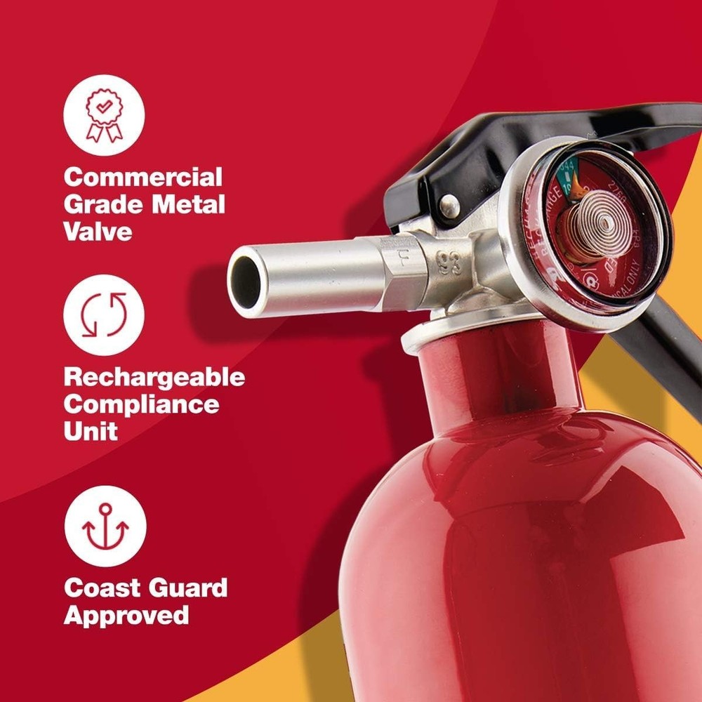 First Alert Fire Extinguisher for Home, Standard Rechargeable 1 PACK, Red