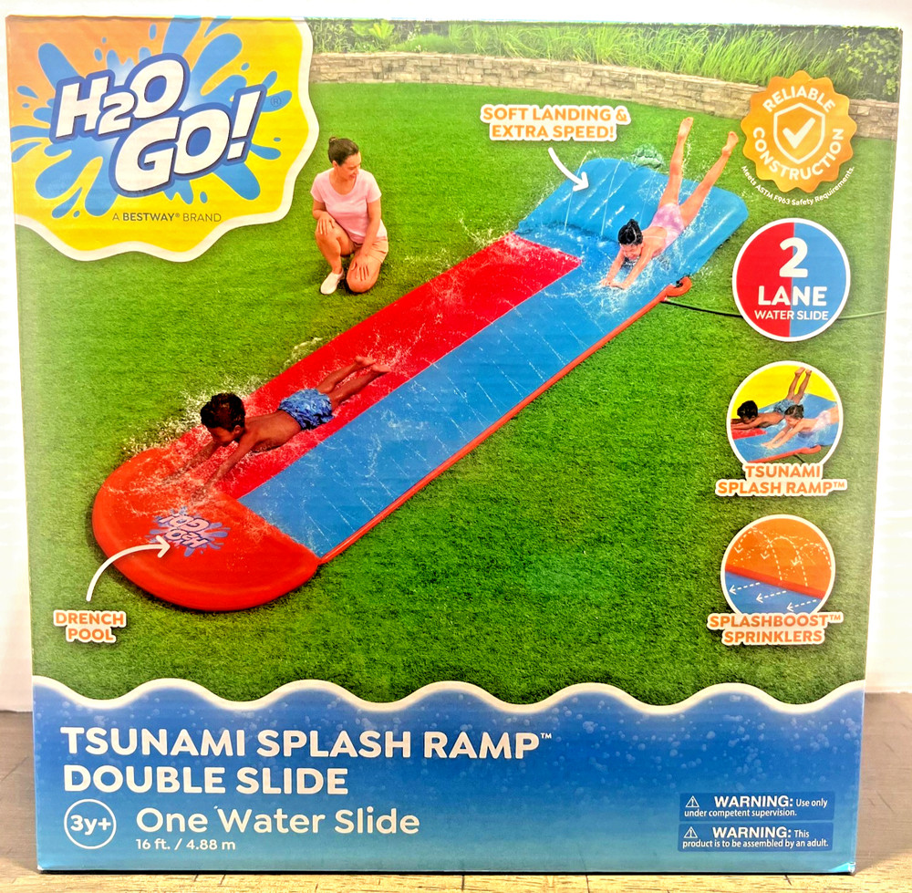 TSUNAMI SPLASH RAMP DOUBLE SLIDE WATER SLIDE