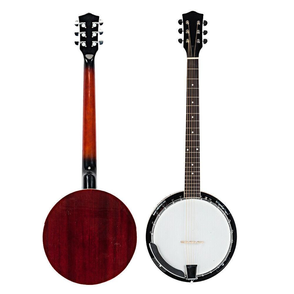 6 String Banjo Right Handed w/ Closed Back 24 Brackets Head & Maple Neck