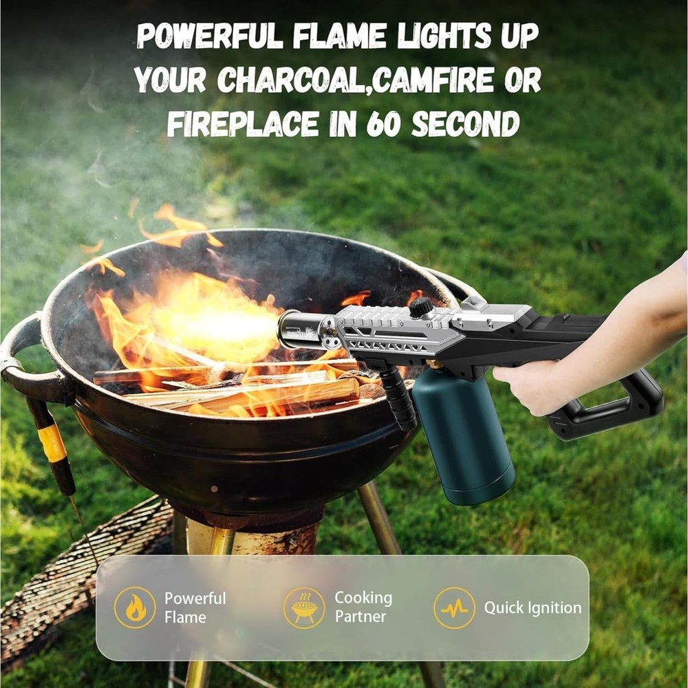 ARTFLAMM Powerful Grill Torch Gun | Propane Gun, Black Silver