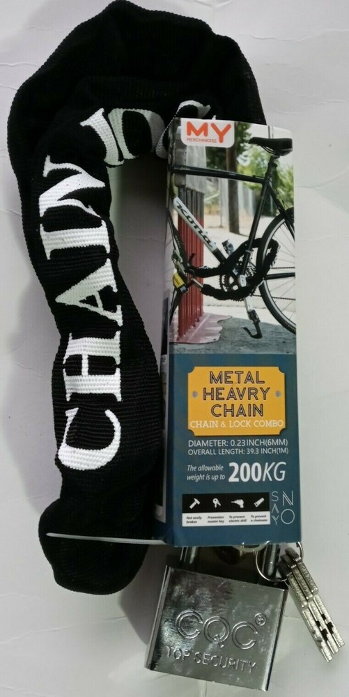 My Merchandise Maximum Security Square Chain & Sleeve 3/8" Diameter Link Black