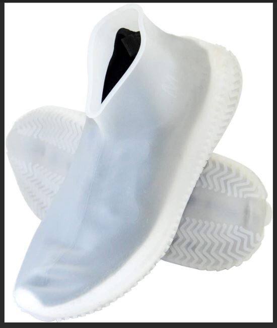Viatek Silicone Rain Shoe Covers Reusable Waterproof (Clear / Size Medium)