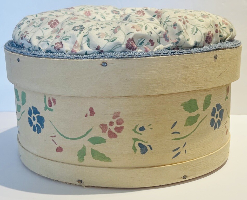 Vintage Wood Custom Made Sewing Box Cheese Box
