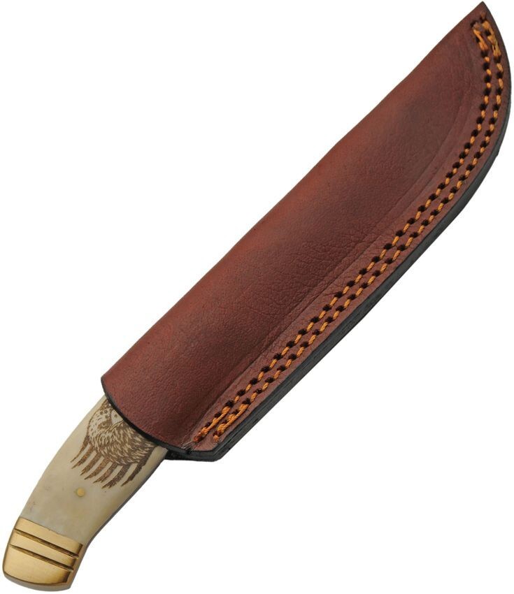 Rite Edge Eagle Fixed Knife 4 Stainless Steel Blade Natural Smooth Bone Handle