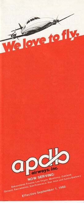 Apollo Airways timetable 1980/09/01