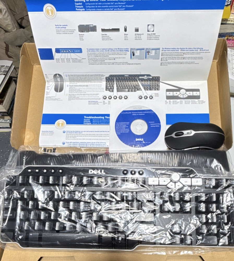 Dell Keyboard and Mouse Bundle, QWERTY, English, Black, Setup Guide & CD
