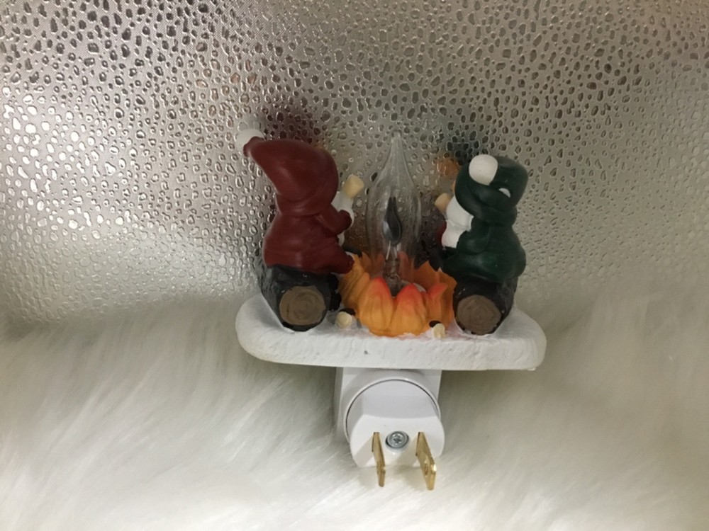 Gnomes Campfire Christmas Plug In Night Light