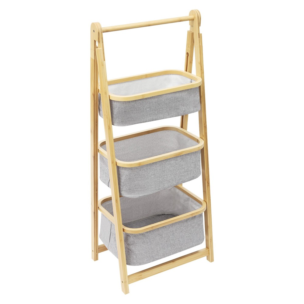 3-Tiers Fold Out Storage Foldable Laundry Baskets Laundry Organizer for Home Use